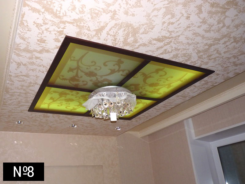потолок из стекла с фотопечатью пример